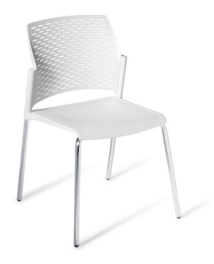 Punch stacker chair- 4 leg chair- wide seat-5 polypropylene colours