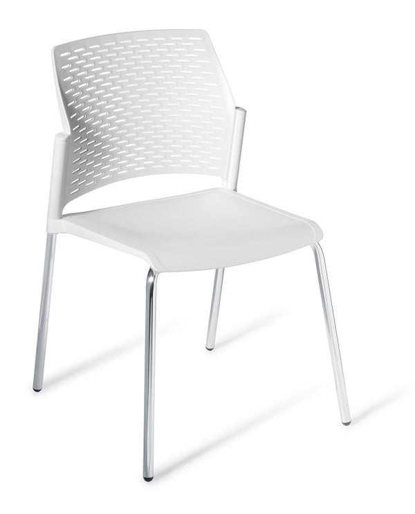 Punch stacker chair- 4 leg chair- wide seat-5 polypropylene colours