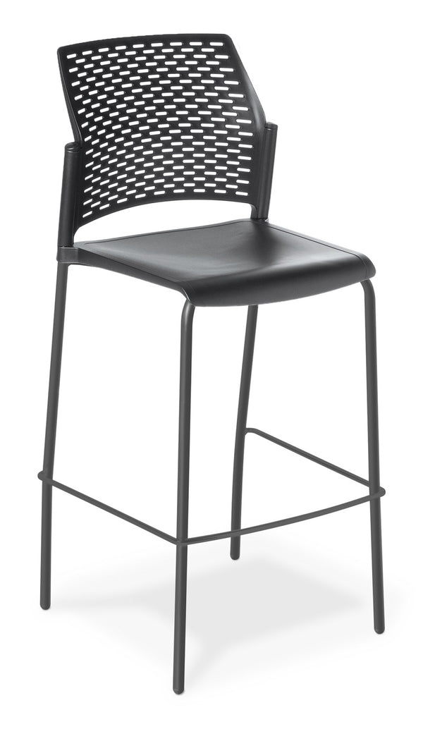 Punch Bar stool a wide polypropylene seat available in 5 colours-stacking stool