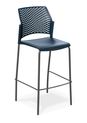 Punch Bar stool a wide polypropylene seat available in 5 colours-stacking stool