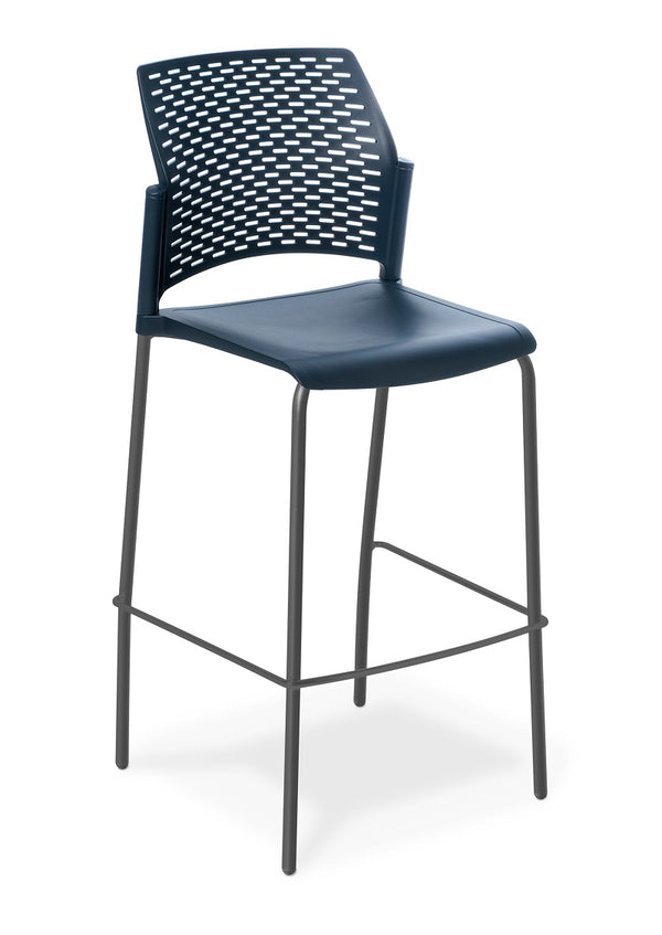 Punch Bar stool a wide polypropylene seat available in 5 colours-stacking stool