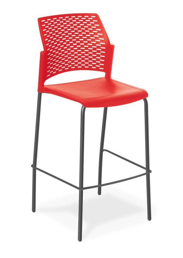Punch Bar stool a wide polypropylene seat available in 5 colours-stacking stool