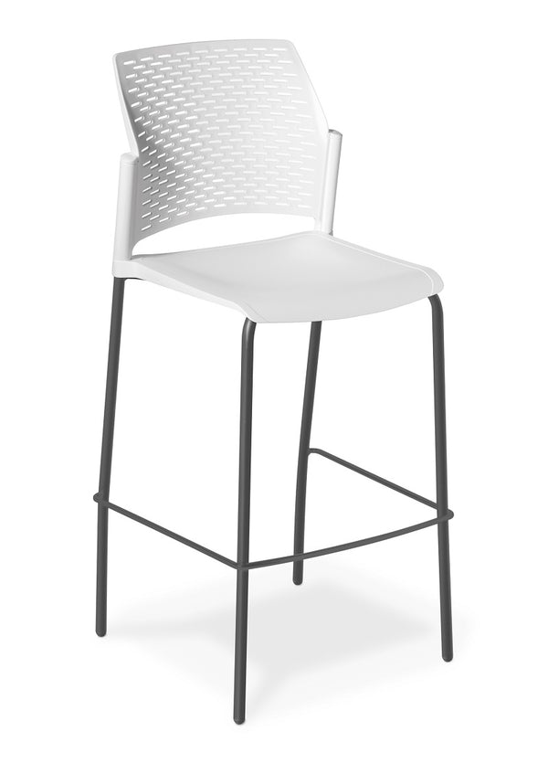 Punch Bar stool a wide polypropylene seat available in 5 colours-stacking stool
