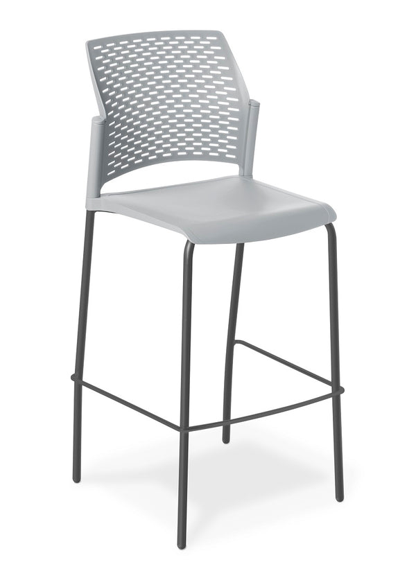 Punch Bar stool a wide polypropylene seat available in 5 colours-stacking stool