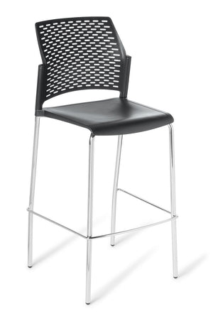 Punch Bar stool a wide polypropylene seat available in 5 colours-stacking stool