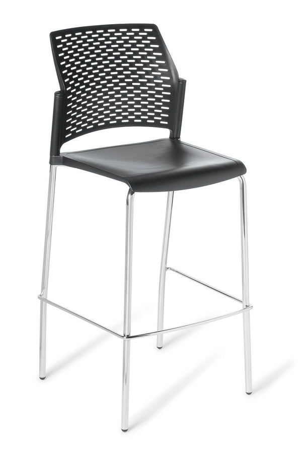 Punch Bar stool a wide polypropylene seat available in 5 colours-stacking stool