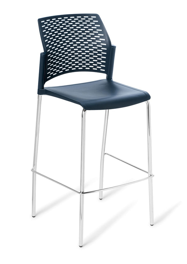Punch Bar stool a wide polypropylene seat available in 5 colours-stacking stool
