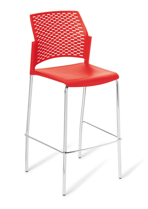 Punch Bar stool a wide polypropylene seat available in 5 colours-stacking stool