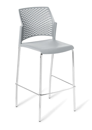Punch Bar stool a wide polypropylene seat available in 5 colours-stacking stool