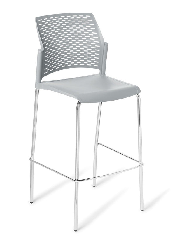 Punch Bar stool a wide polypropylene seat available in 5 colours-stacking stool