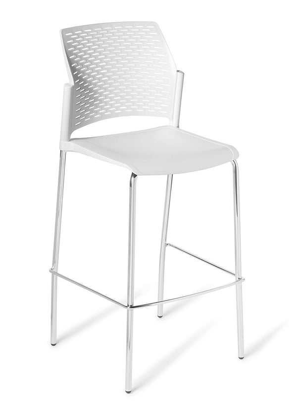 Punch Bar stool a wide polypropylene seat available in 5 colours-stacking stool