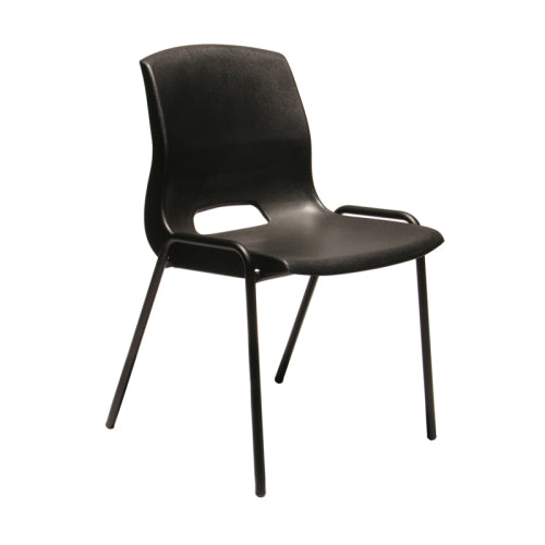 Quad Stacking Chair 4 leg steel frame-Polypropylene Black seat only -min order of 4 chairs