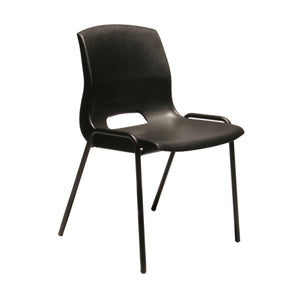 Quad Stacking Chair 4 leg steel frame-Polypropylene Black seat only -min order of 4 chairs