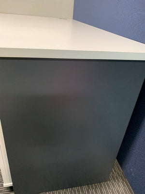 Sonic Office Desk| Sturdy slab style desks| White top- Charcoal base