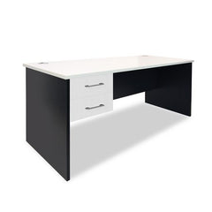 Sonic Office Desk| Sturdy slab style desks| White top- Charcoal base