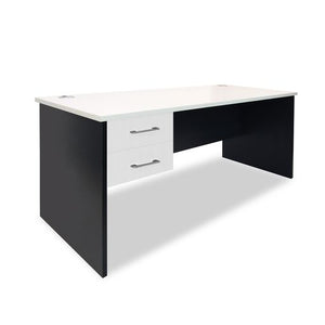 Sonic Office Desk| Sturdy slab style desks| White top- Charcoal base