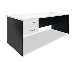 Sonic Office Desk| Sturdy slab style desks| White top- Charcoal base