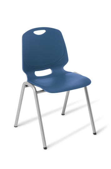 Spark 4 leg stacking chair-Heavy duty polypropylene stacking chair- 5 colours