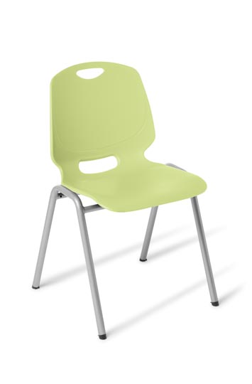 Spark 4 leg stacking chair-Heavy duty polypropylene stacking chair- 5 colours