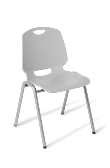 Spark 4 leg stacking chair-Heavy duty polypropylene stacking chair- 5 colours