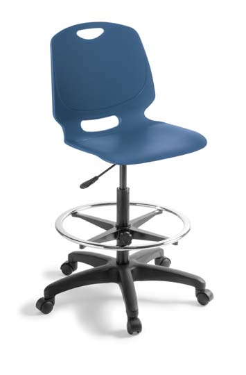 Spark swivel technical chair -high lift stool- Heavy Duty Polypropylene shell