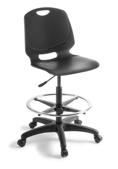 Spark swivel technical chair -high lift stool- Heavy Duty Polypropylene shell