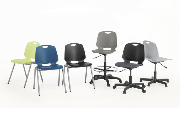 Spark 4 leg stacking chair-Heavy duty polypropylene stacking chair- 5 colours