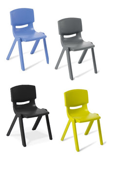 Squad polypropylene student chair with 3 heights 4 colours-stacking outdoor chair