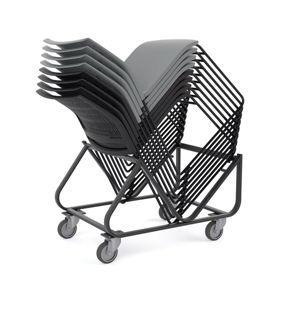 Stax polypropylene stacking chair with linking| Black visitor or meeting chair