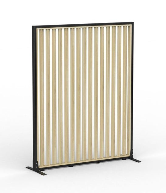 Studio Divide-freestanding wood slat privacy panel - 50mm thick panel NZ made