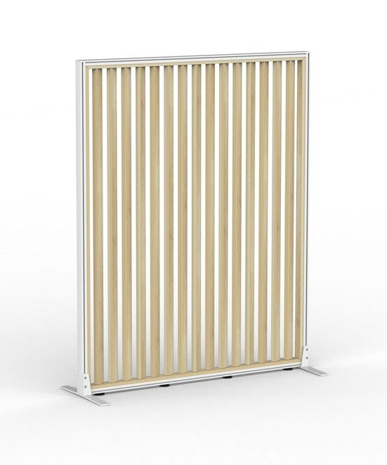 Studio Divide-freestanding wood slat privacy panel - 50mm thick panel NZ made