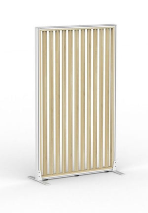 Studio Divide-freestanding wood slat privacy panel - 50mm thick panel NZ made
