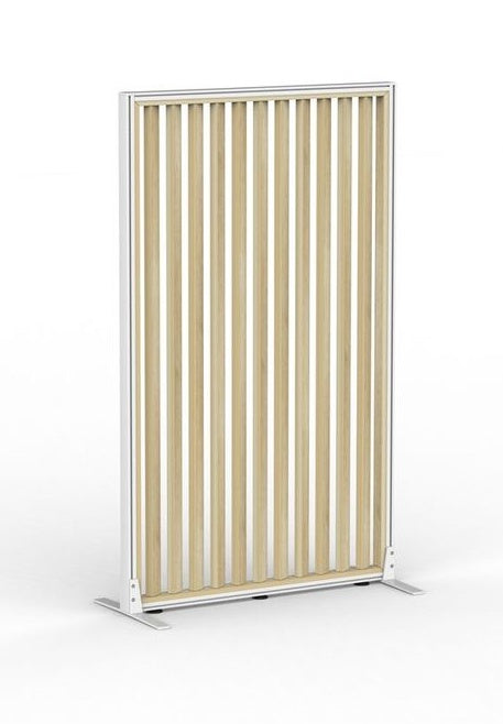 Studio Divide-freestanding wood slat privacy panel - 50mm thick panel NZ made