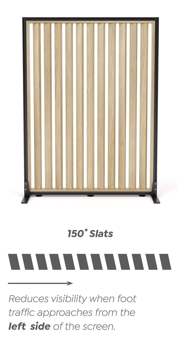 Studio Divide-freestanding wood slat privacy panel - 50mm thick panel NZ made