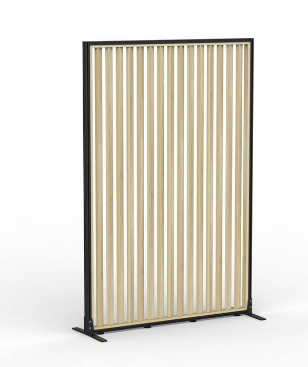 Studio Divide-freestanding wood slat privacy panel - 50mm thick panel NZ made