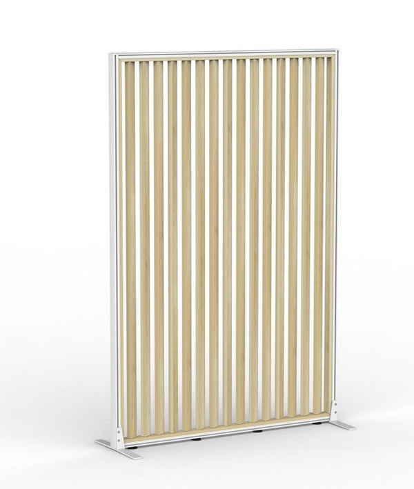Studio Divide-freestanding wood slat privacy panel - 50mm thick panel NZ made