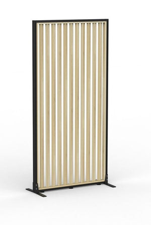 Studio Divide-freestanding wood slat privacy panel - 50mm thick panel NZ made