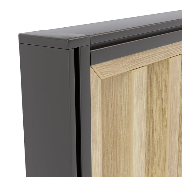 Studio Divide-freestanding wood slat privacy panel - 50mm thick panel NZ made