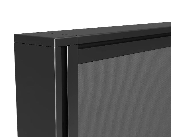 Studio desk hung office partition | 50 mm thick clamp on pinnable screen panel|