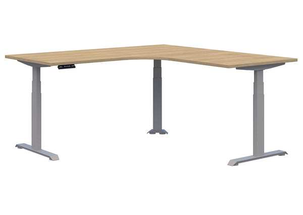 Summit electric sit to standing corner Workstation| triple motors adjust 620 to 1270 high| 15 year warranty