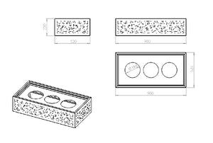 Planter box for steel Tambour unit- 900 wide