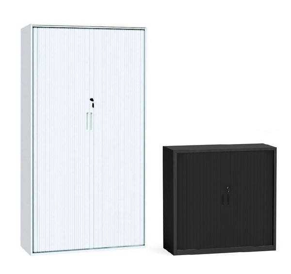 Steel Tambour door cupboard-900 wide-2 heights- two colours-planter box option