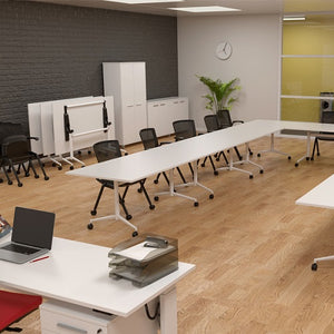 Team Flip top table with locking castors-flexible meeting-conference-training table