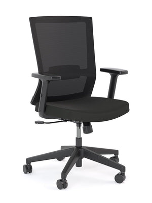 Tone double mesh High back office chair with padded arms-optional headrest-Black only