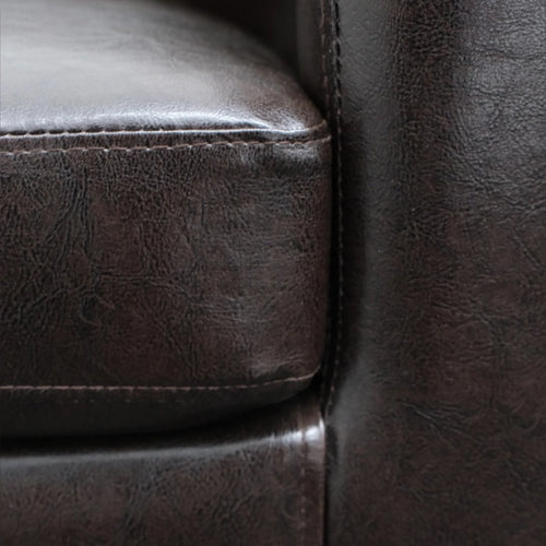 Della Tub Chair-bonded leather in Black or Dark Brown-timber legs