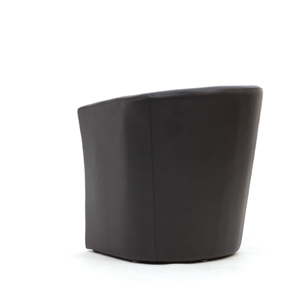 Vortex Tub Chair - single visitor tub chair - Black PU- slim profile