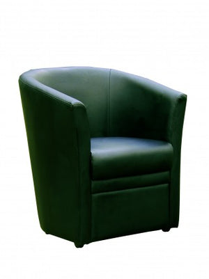 Vortex Tub Chair - single visitor tub chair - Black PU- slim profile