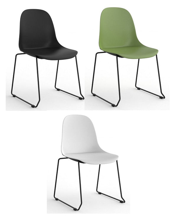 Willow stacking mono shell polypropylene chair- 3 colour options