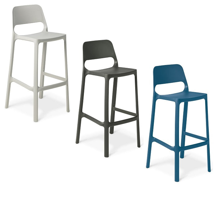 Zero outdoor stacking Bar stool- 100% recycled polypropylene -3 colours