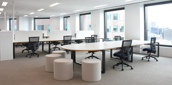 Ottomans soft upholstery Ottomans-Round or Box shapes for office, break out, Educational| NZ made